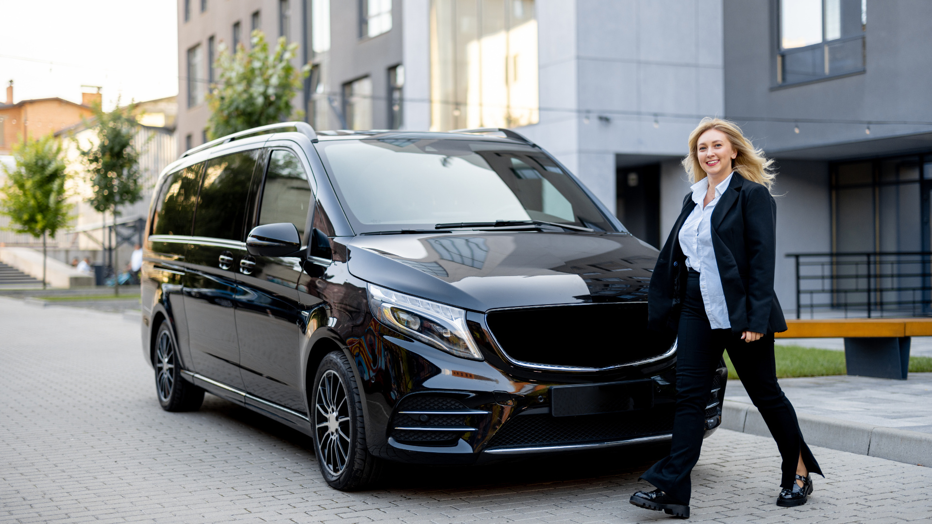 Mercedes V-Class VIP van with chauffeur for an event in Lyon